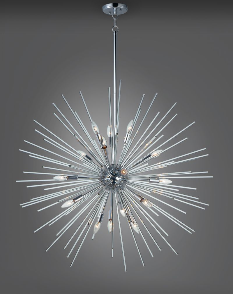 Polaris 40' 16 Light Chandelier in Polished Chrome