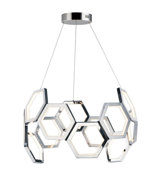 Polygon 30" Single Light Pendant in Polished Chrome