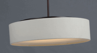 Prime 16' 3 Light Single Pendant in Oil Rubbed Bronze with Linen Shade