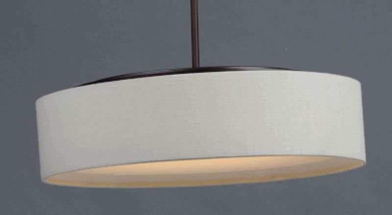 Prime 16' 3 Light Single Pendant in Oil Rubbed Bronze with Linen Shade