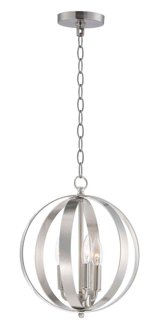 Provident 12" 3 Light Single Pendant in Satin Nickel