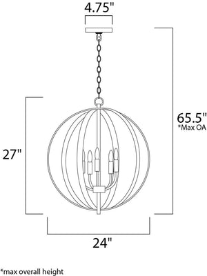 Provident 24' 5 Light Single Pendant in Oil Rubbed Bronze