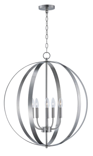 Provident 24' 5 Light Single Pendant in Satin Nickel