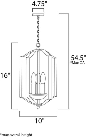 Provident 10' 3 Light Single Pendant in Oil Rubbed Bronze