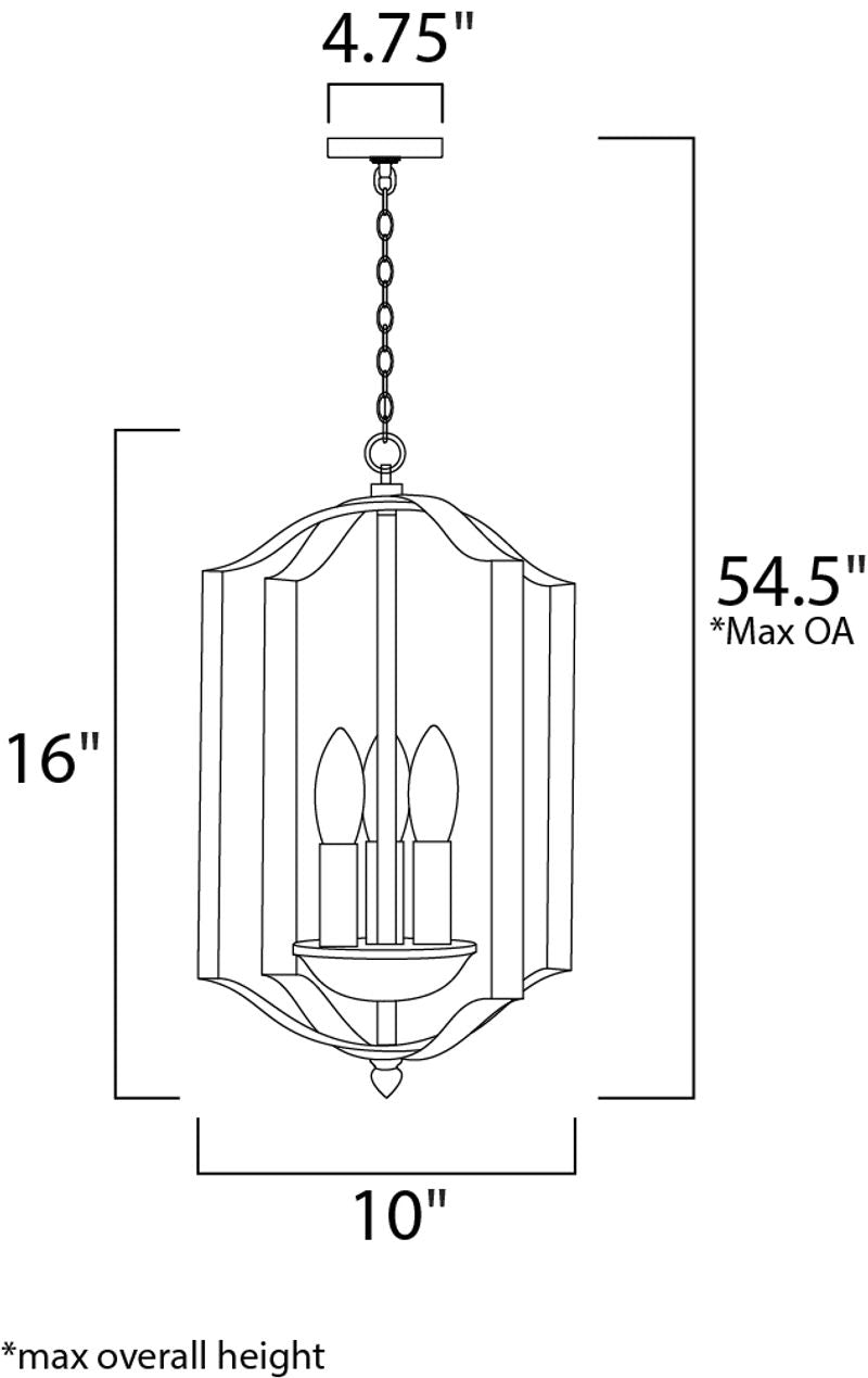 Provident 10' 3 Light Single Pendant in Oil Rubbed Bronze
