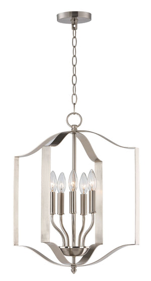 Provident 18' 5 Light Single Pendant in Satin Nickel