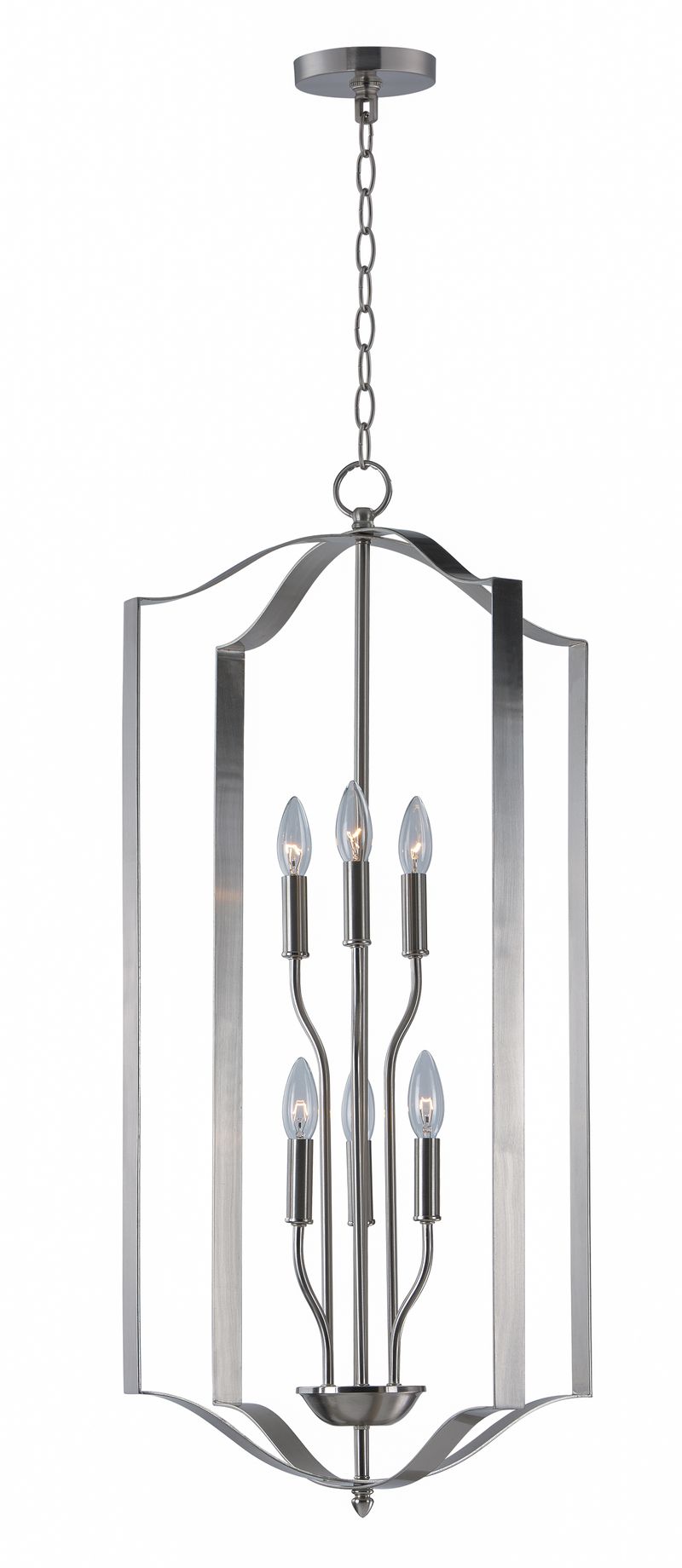 Provident 18' 6 Light Single Pendant in Satin Nickel