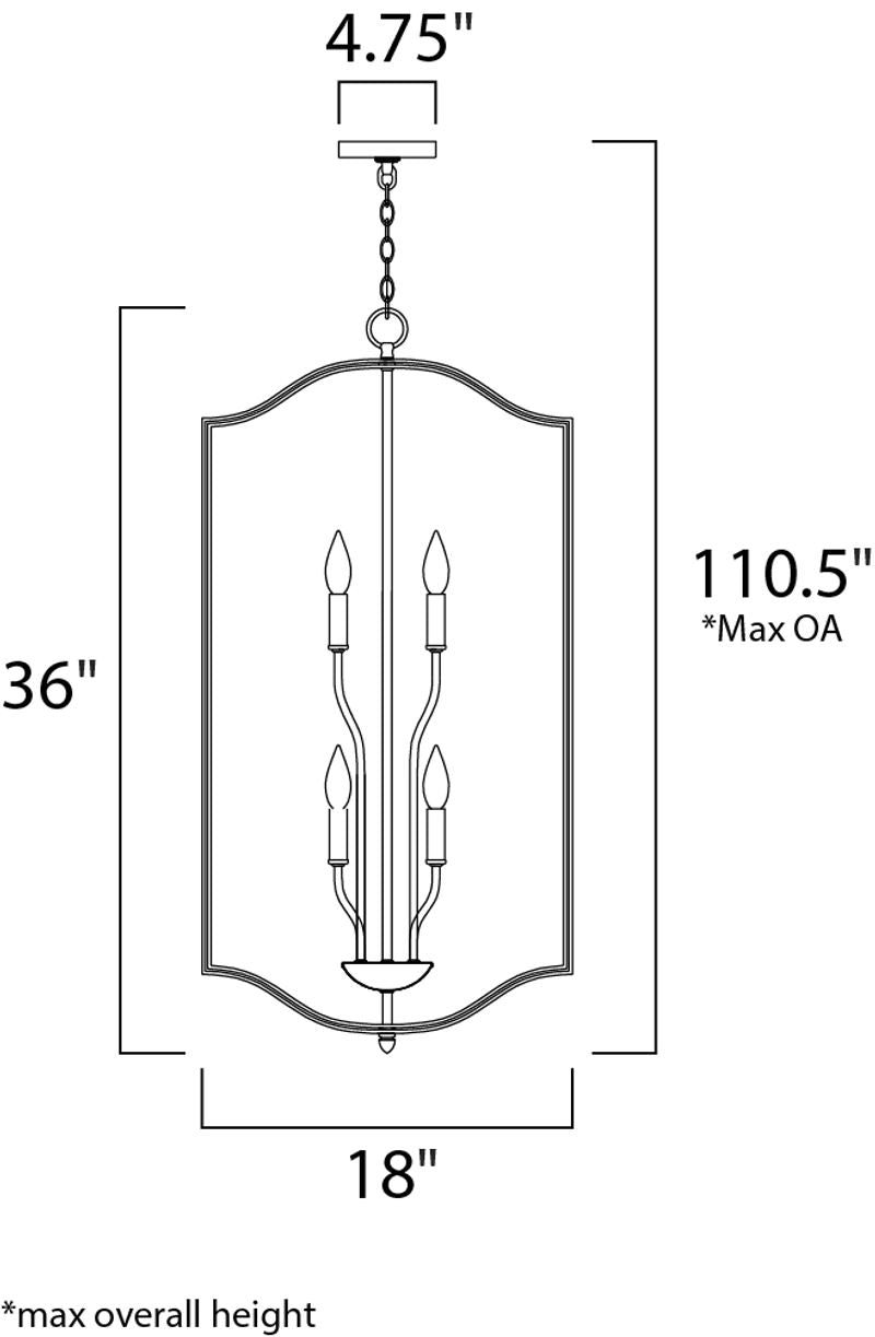Provident 18' 6 Light Single Pendant in Satin Nickel