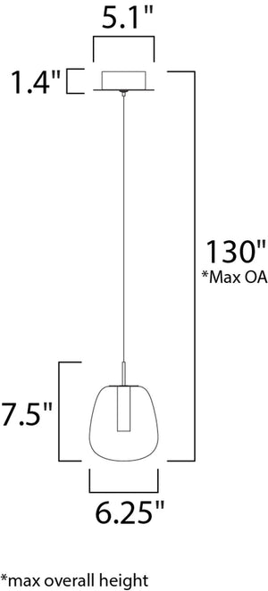 Puffs 7.5' Single Light Pendant in White