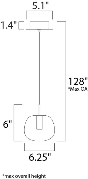 Puffs 6' Single Light Pendant in White