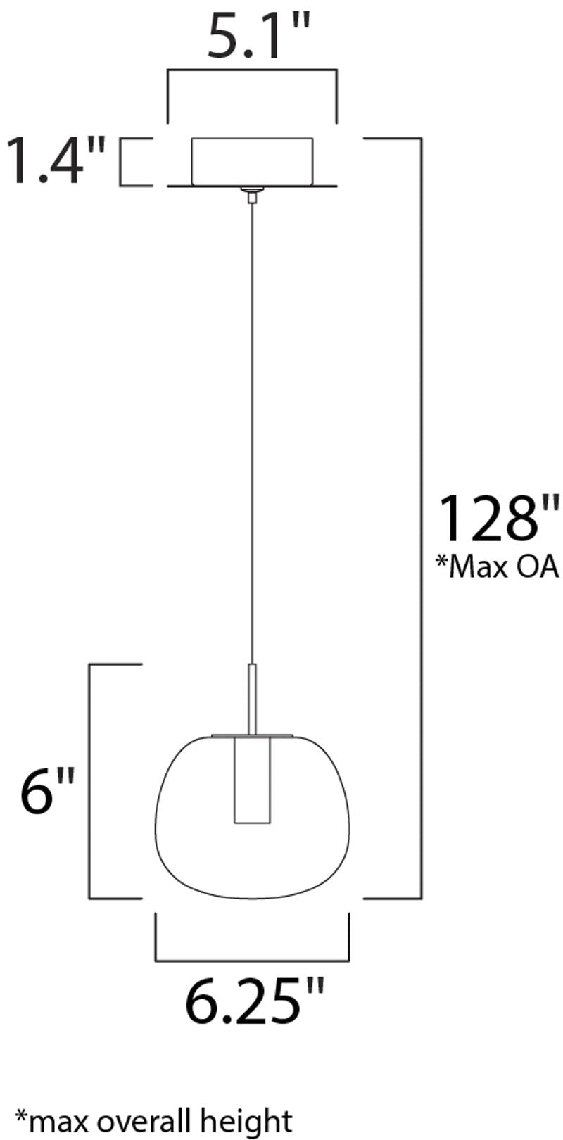 Puffs 6' Single Light Pendant in White