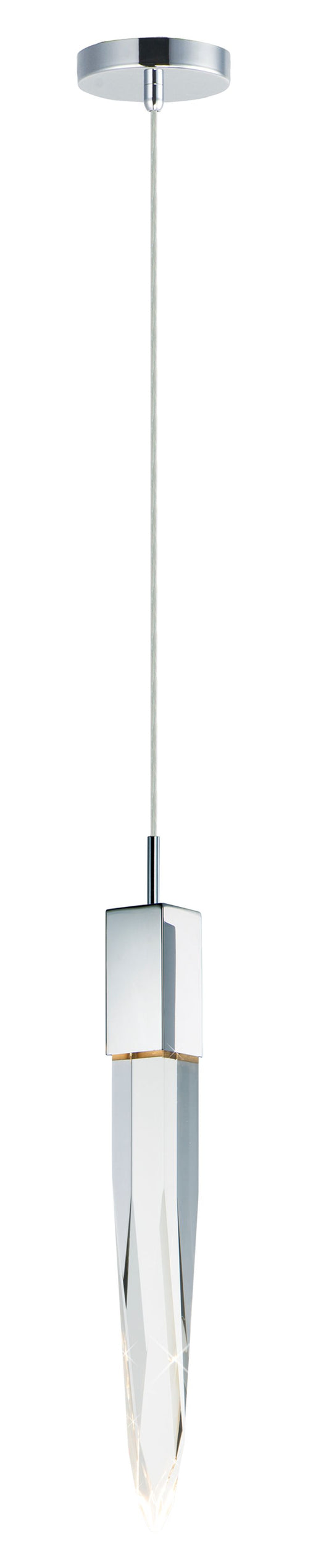 Quartz 21" Single Light Mini-Pendant in Polished Chrome