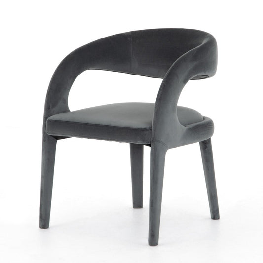 Hawkins Dining Chair in Charcoal Velvet (23.5" x 24" x 31")