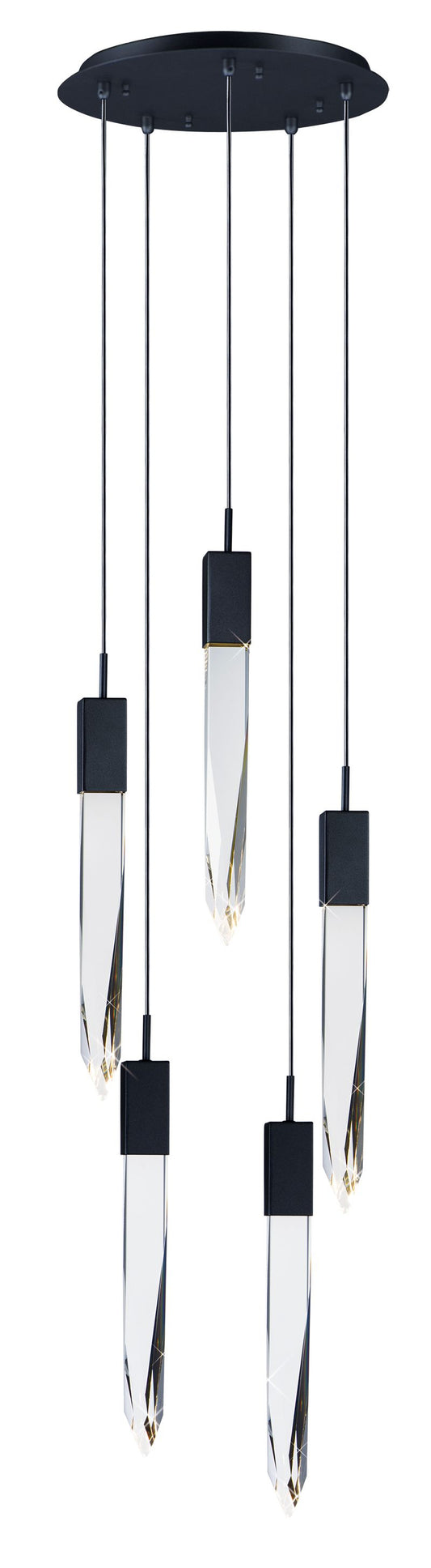 Quartz 15.75" 5 Light Multi-Light Pendant in Black
