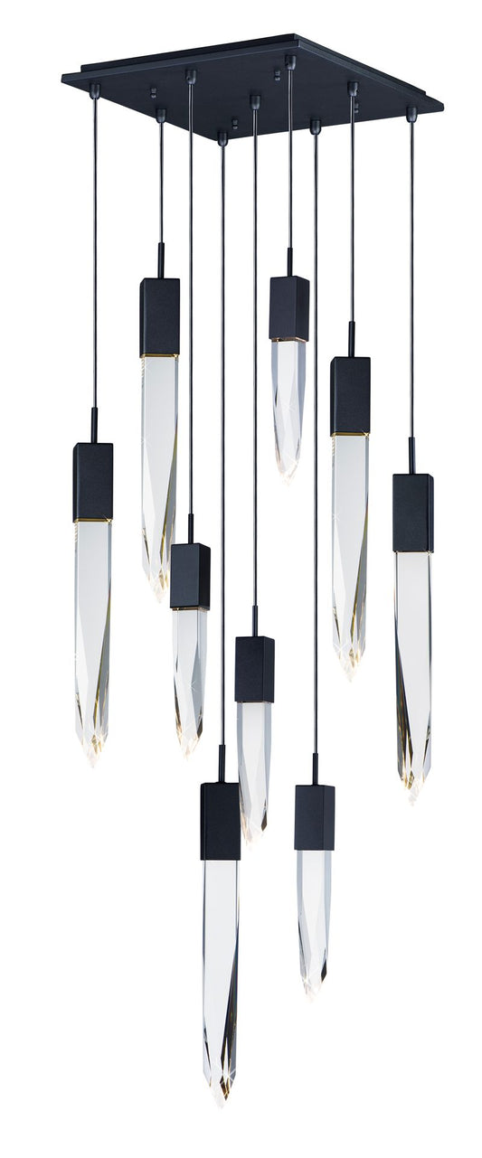 Quartz 15.75" 9 Light Multi-Light Pendant in Black