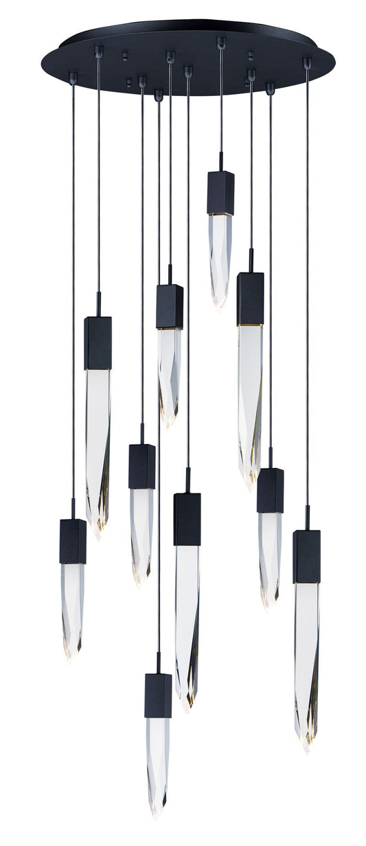 Quartz 20" 10 Light Multi-Light Pendant in Black