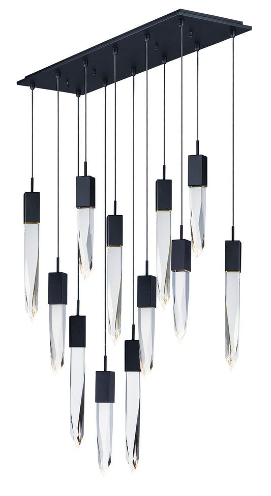 Quartz 39.25" 12 Light Multi-Light Pendant in Black
