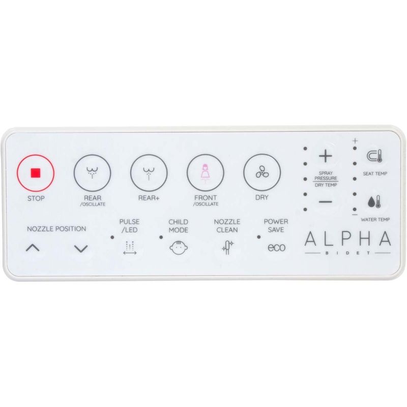 Alpha GXR Wave Elongated Bidet Seat in White