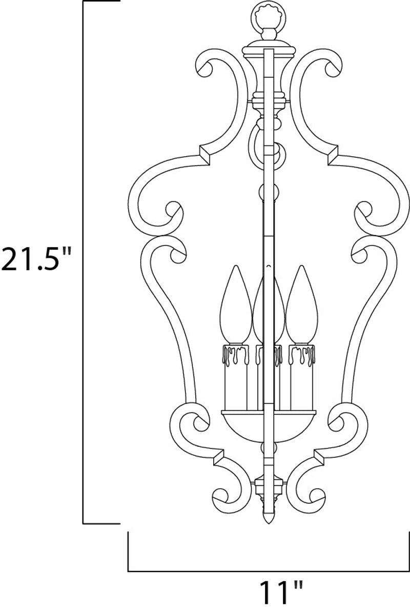 Richmond 11' 3 Light Entry Foyer Pendant in Colonial Umber