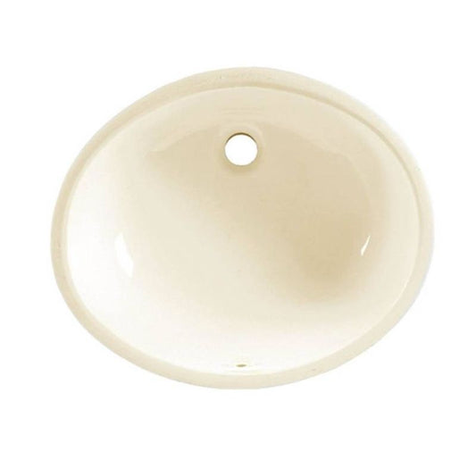 Ovalyn 16.25" Vitreous China Undermount Bathroom Sink in Linen
