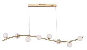 Rover 9.5' 8 Light Linear Pendant in Metallic Gold