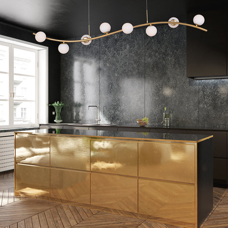 Rover 9.5' 8 Light Linear Pendant in Metallic Gold