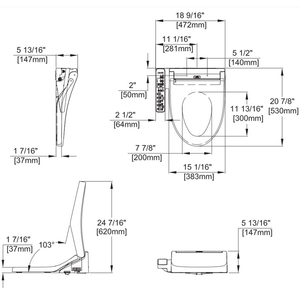 Washlet C2 Elongated Electronic Bidet Seat in Cotton White
