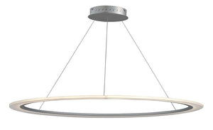 Saturn II 51.25' Single Light Entry Foyer Pendant in Matte Silver