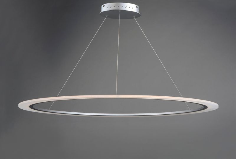 Saturn II 51.25' Single Light Entry Foyer Pendant in Matte Silver