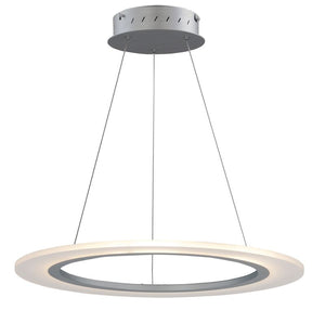 Saturn II 23.75' Single Light Entry Foyer Pendant in Matte Silver