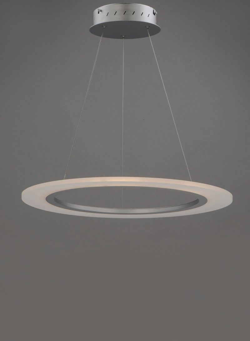 Saturn II 23.75' Single Light Entry Foyer Pendant in Matte Silver