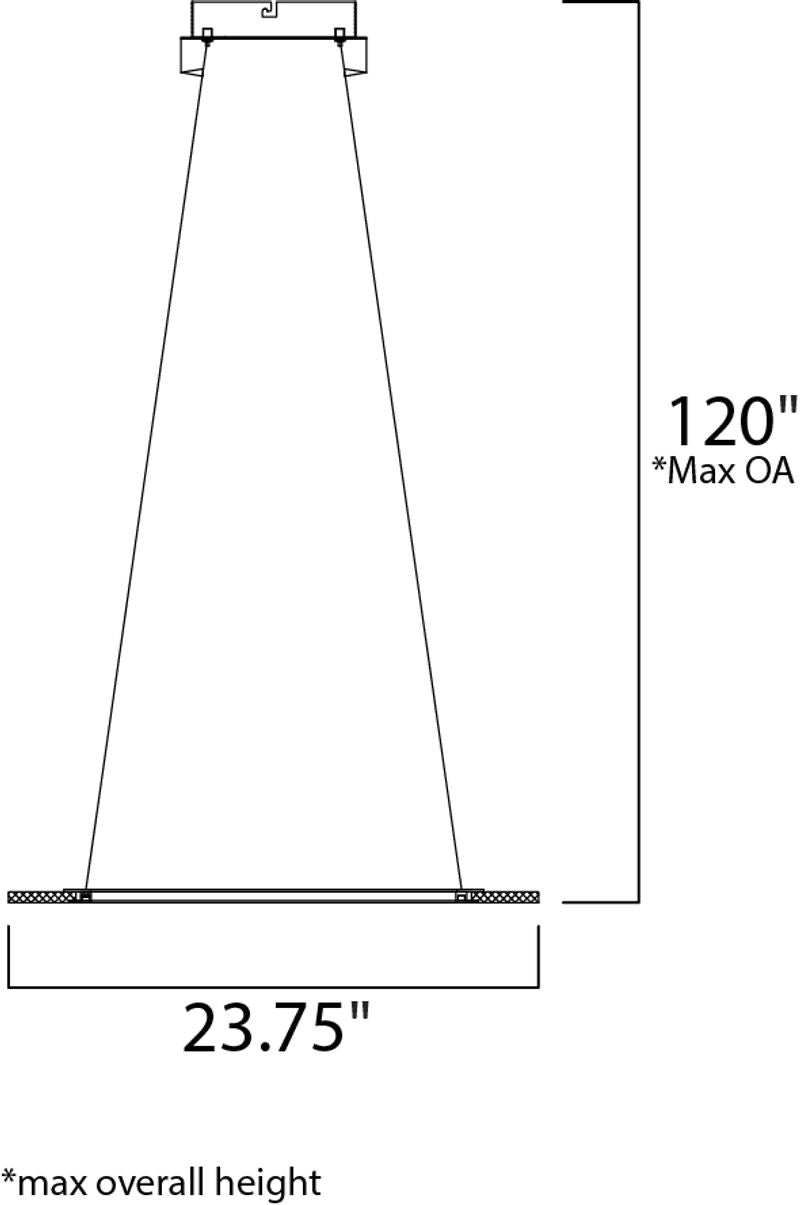 Saturn II 23.75' Single Light Entry Foyer Pendant in Matte Silver