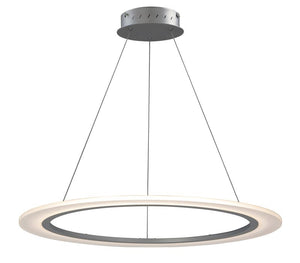 Saturn II 31.5' Single Light Entry Foyer Pendant in Matte Silver