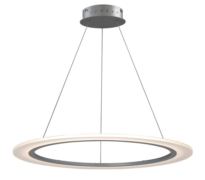 Saturn II 31.5' Single Light Entry Foyer Pendant in Matte Silver