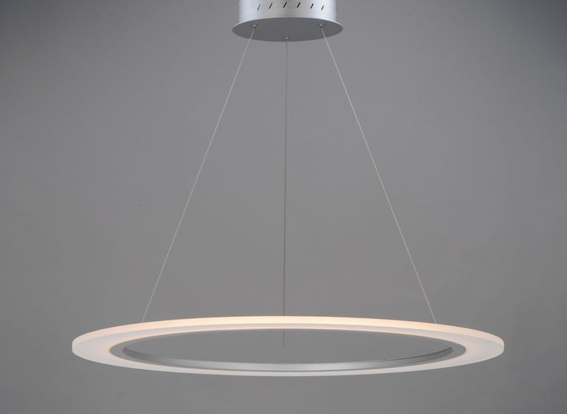 Saturn II 31.5' Single Light Entry Foyer Pendant in Matte Silver