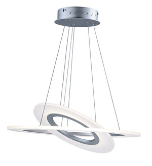 Saturn II 23.75' 2 Light Multi-Light Pendant in Matte Silver
