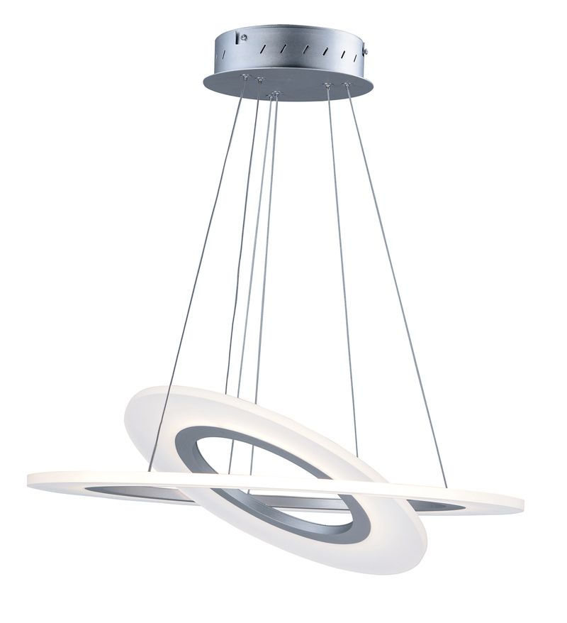 Saturn II 23.75' 2 Light Multi-Light Pendant in Matte Silver