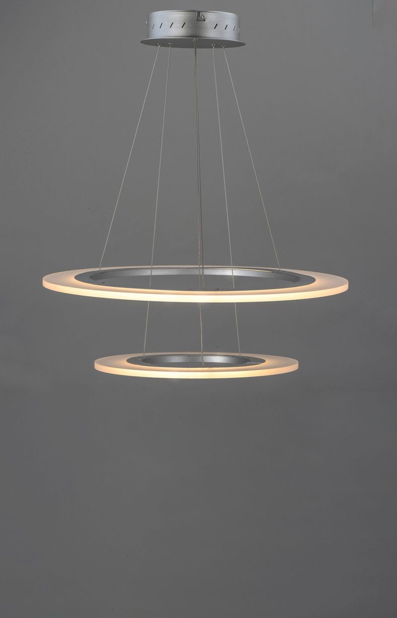 Saturn II 23.75' 2 Light Multi-Light Pendant in Matte Silver