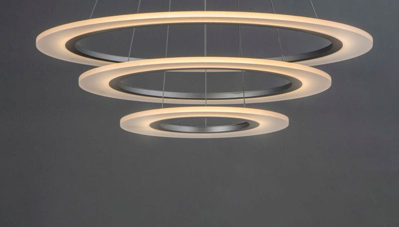 Saturn II 31.5' 3 Light Multi-Light Pendant in Matte Silver