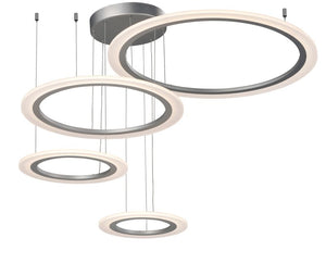 Saturn II 35.5' 4 Light Multi-Light Pendant in Matte Silver
