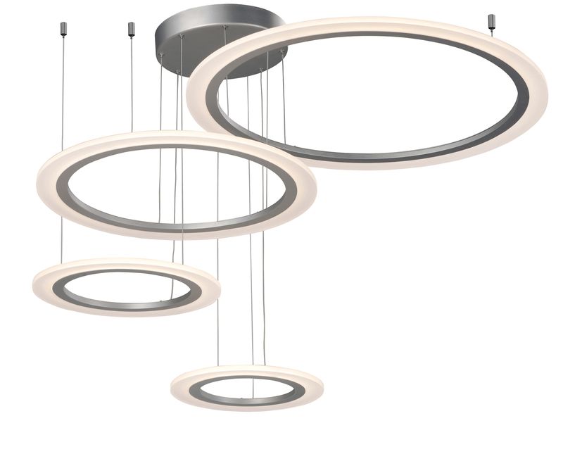 Saturn II 35.5' 4 Light Multi-Light Pendant in Matte Silver