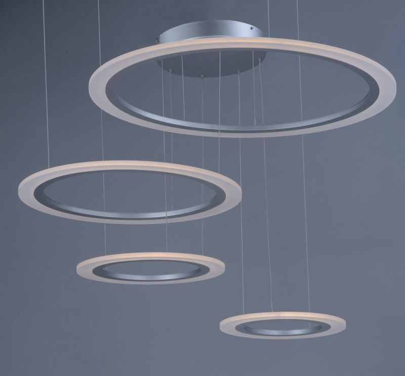 Saturn II 35.5' 4 Light Multi-Light Pendant in Matte Silver