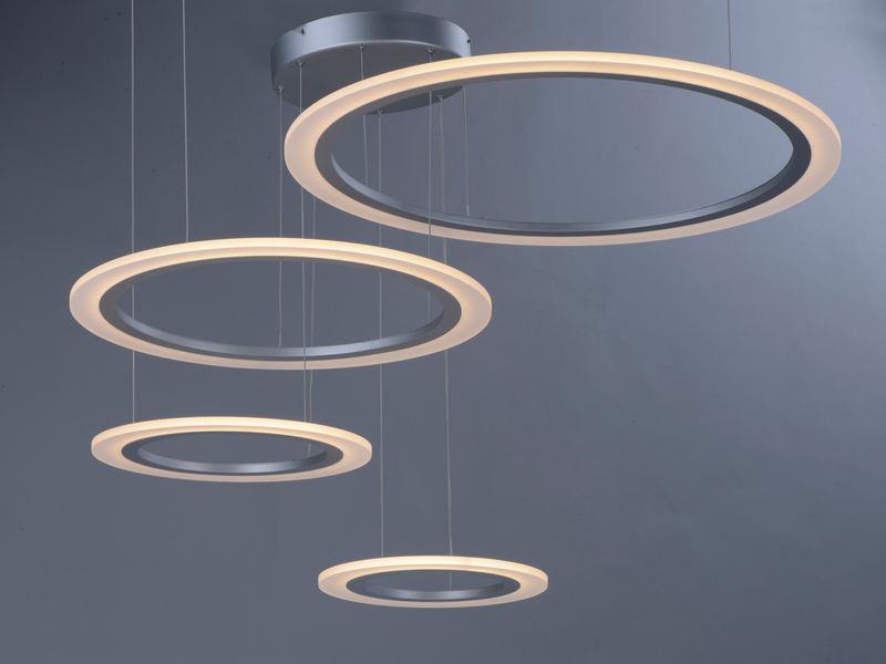 Saturn II 35.5' 4 Light Multi-Light Pendant in Matte Silver