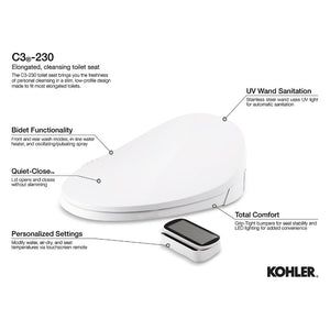 C3-230 Elongated Electronic Bidet Seat in White