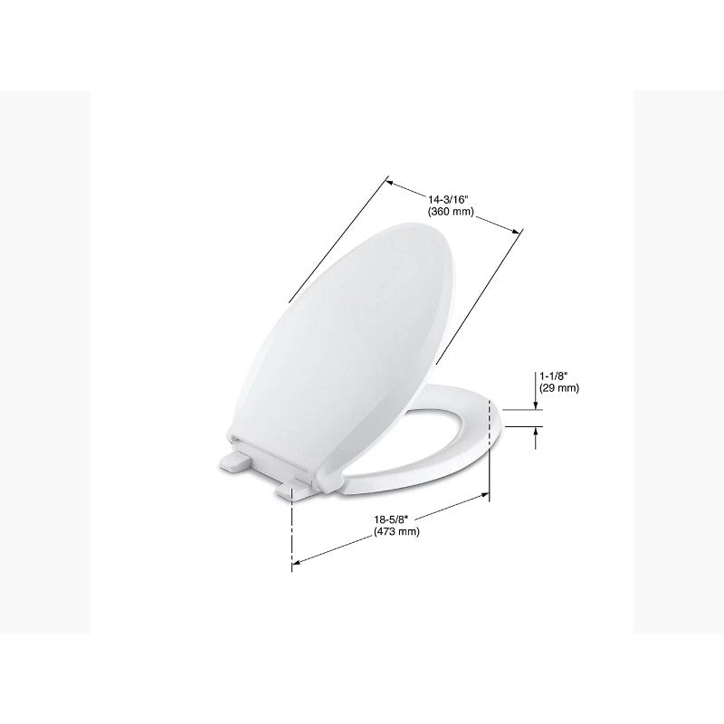 Cachet Elongated Slow-Close Toilet Seat with Quick-Release in White