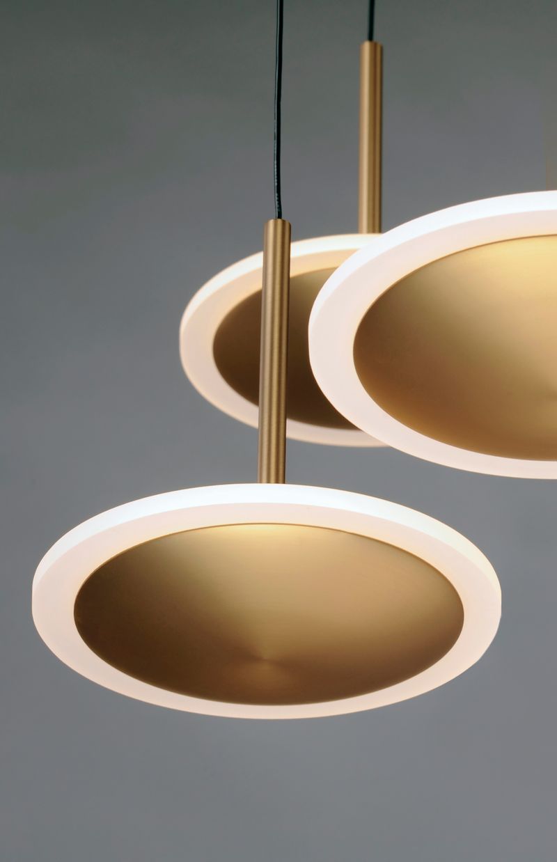 Saucer 17' 3 Light Multi-Light Pendant in Black and Gold