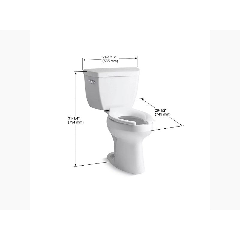 Highline Classic Elongated 1.6 gpf Two-Piece Toilet in Biscuit