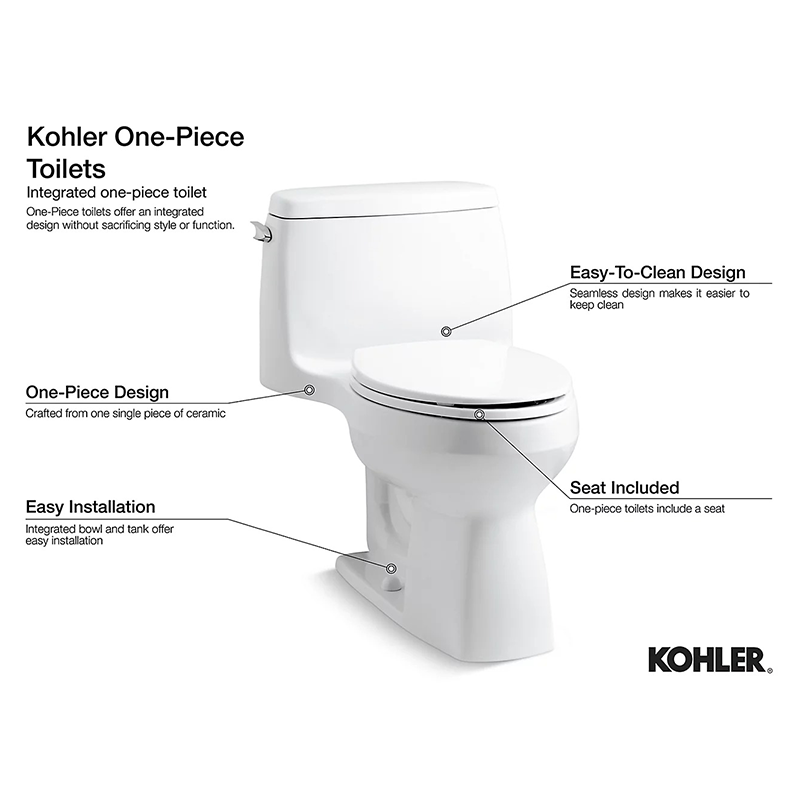 Kathryn Elongated 1.28 gpf One-Piece Toilet in White