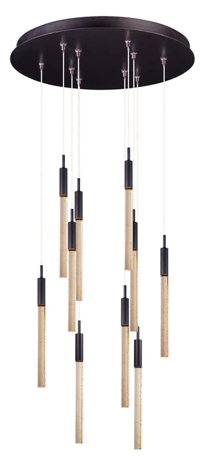 Scepter 15.5' 10 Light Multi-Light Pendant in Anodized Bronze