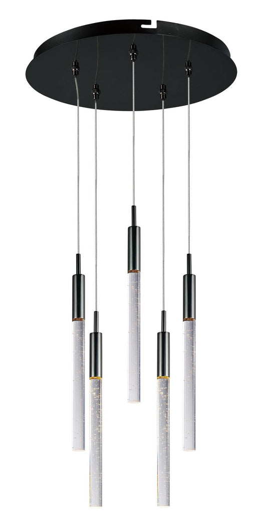 Scepter 13" 5 Light Multi-Light Pendant in Black Chrome